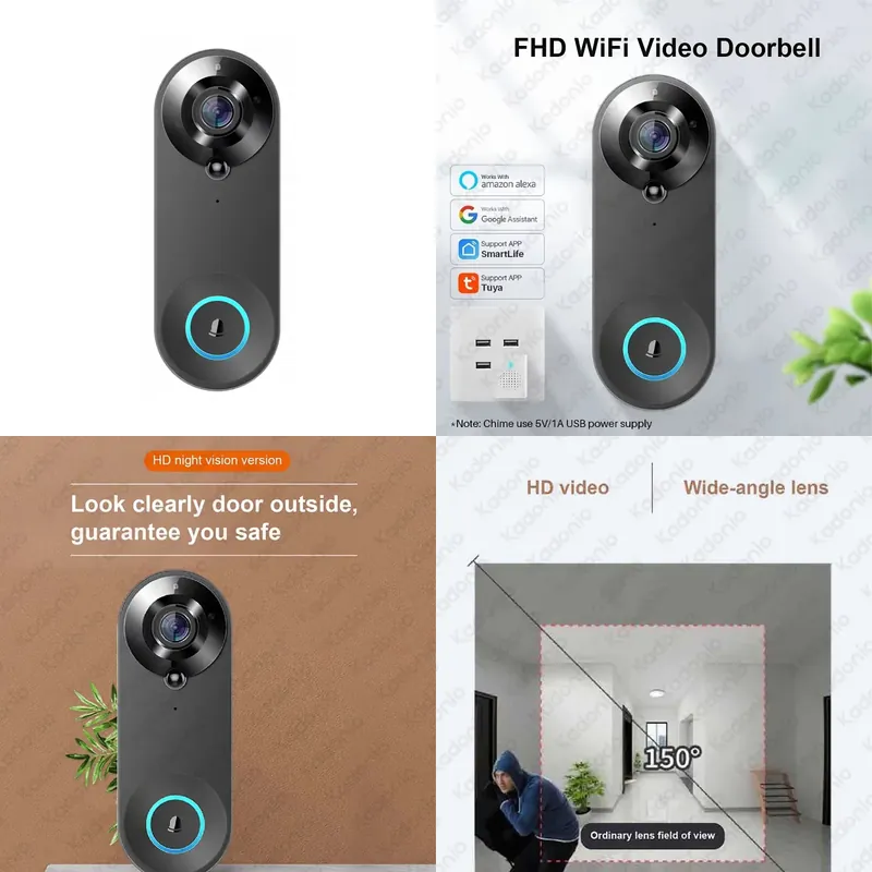 Sonnette vidéo WiFi Kadonio 10 - Wifi Doorbell Camera avis et prix