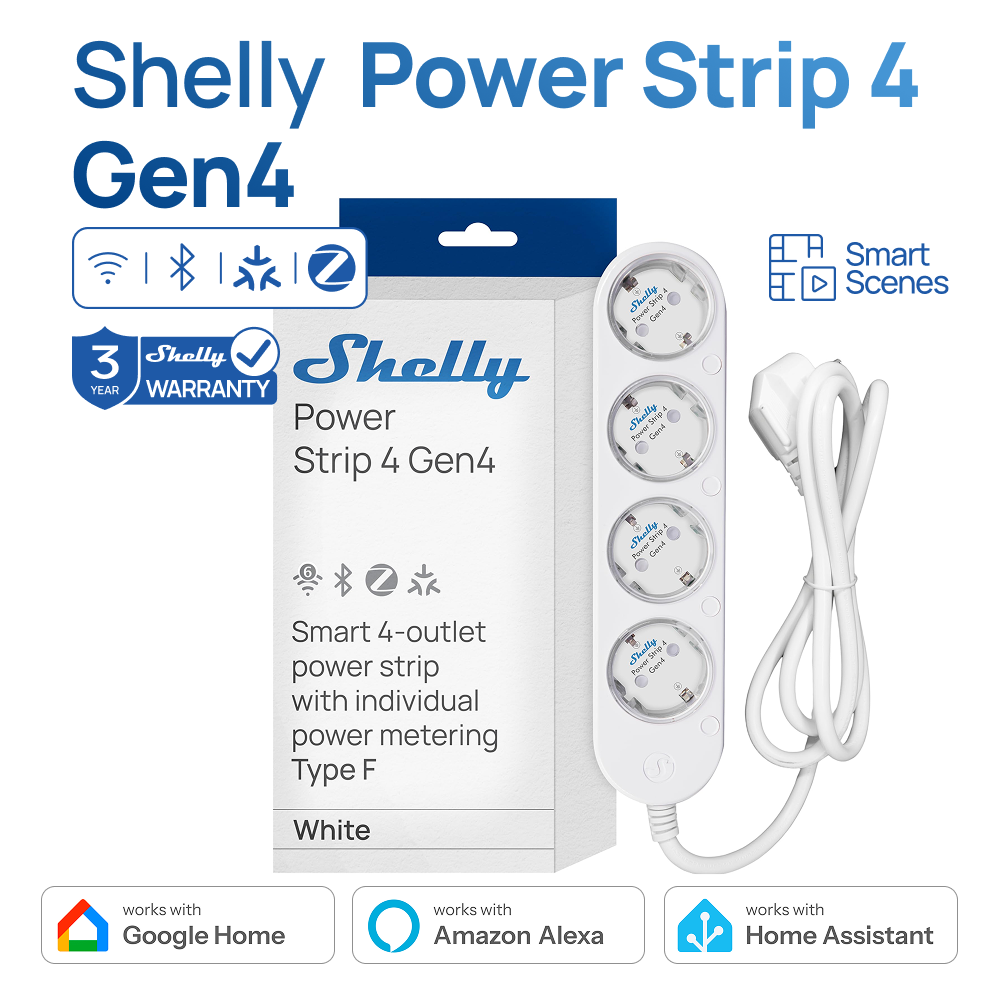 Multiprise Shelly 4 Gen4 prise - Smart Power Strip avis et prix